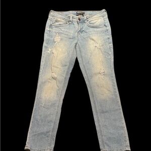 Dollhouse Blue Straight Leg Distressed Jeans